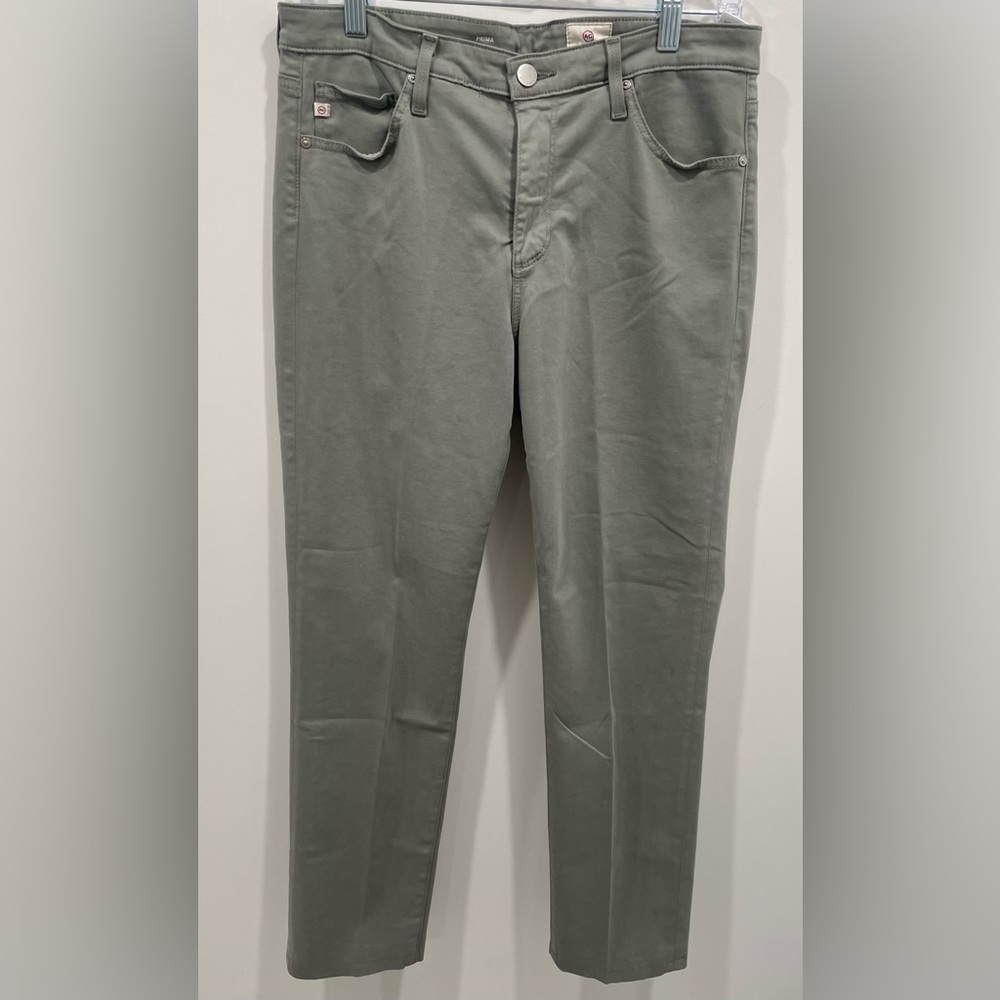 Adriano Goldschmied Woman Green Cigarette Jeans size 30R polo Straight Leg Ankle